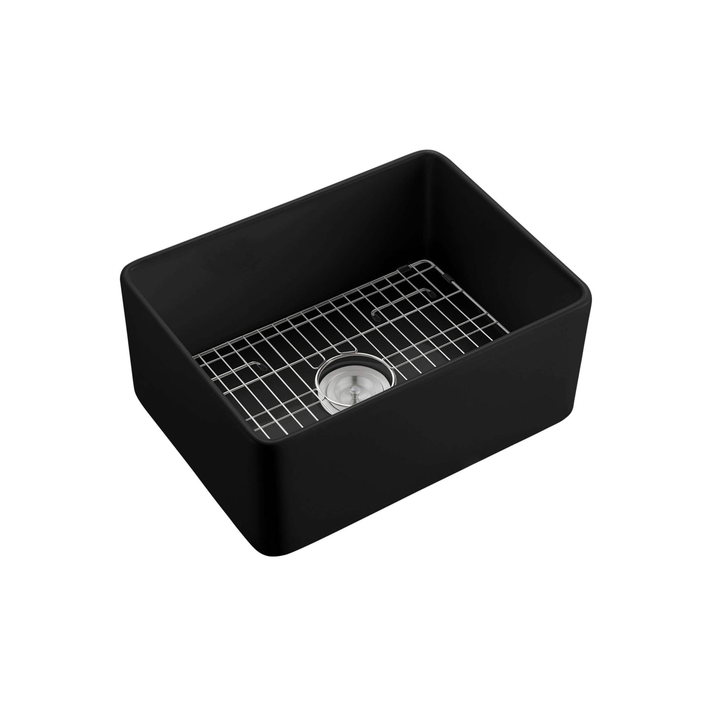 Nova 24" Matte Black Fireclay Single Bowl Kitchen Farmhouse Sink