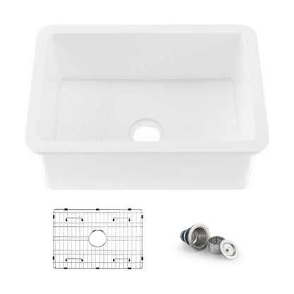 Nova 24" Fireclay Single Bowl Kitchen Undermount Sink