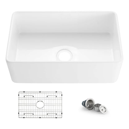Nova 30" Fireclay Single Bowl Kitchen Farmhouse Sink