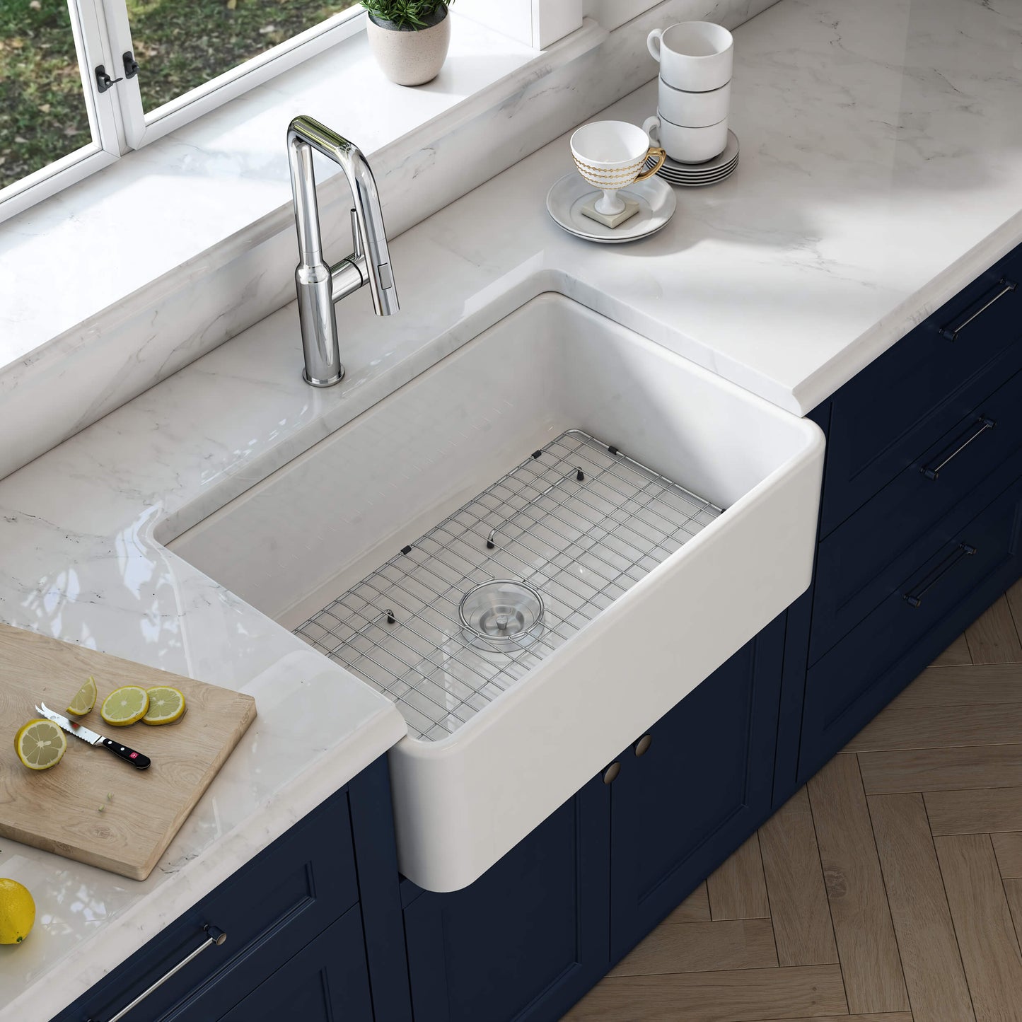 Nova 30" Fireclay Single Bowl Kitchen Farmhouse Sink