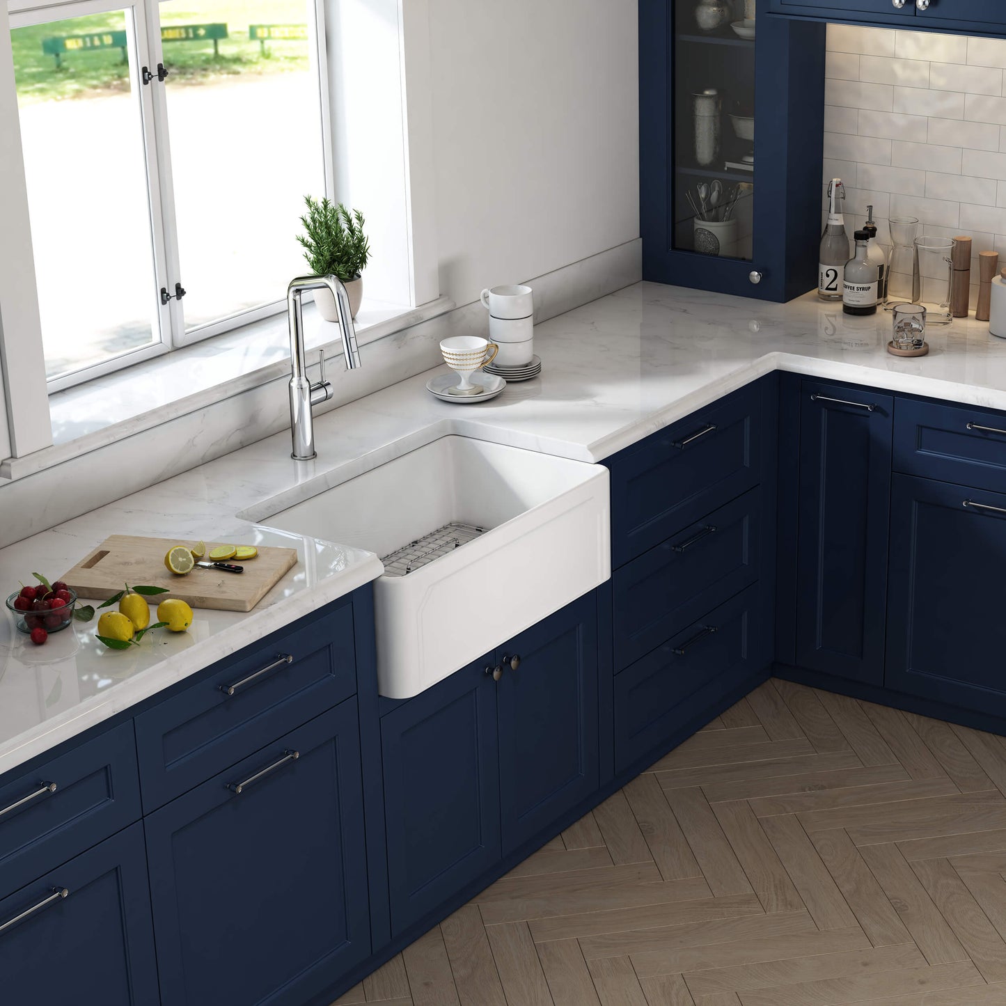 Arch 30" Reversible Fireclay Single Bowl Kitchen Farmhouse Sink