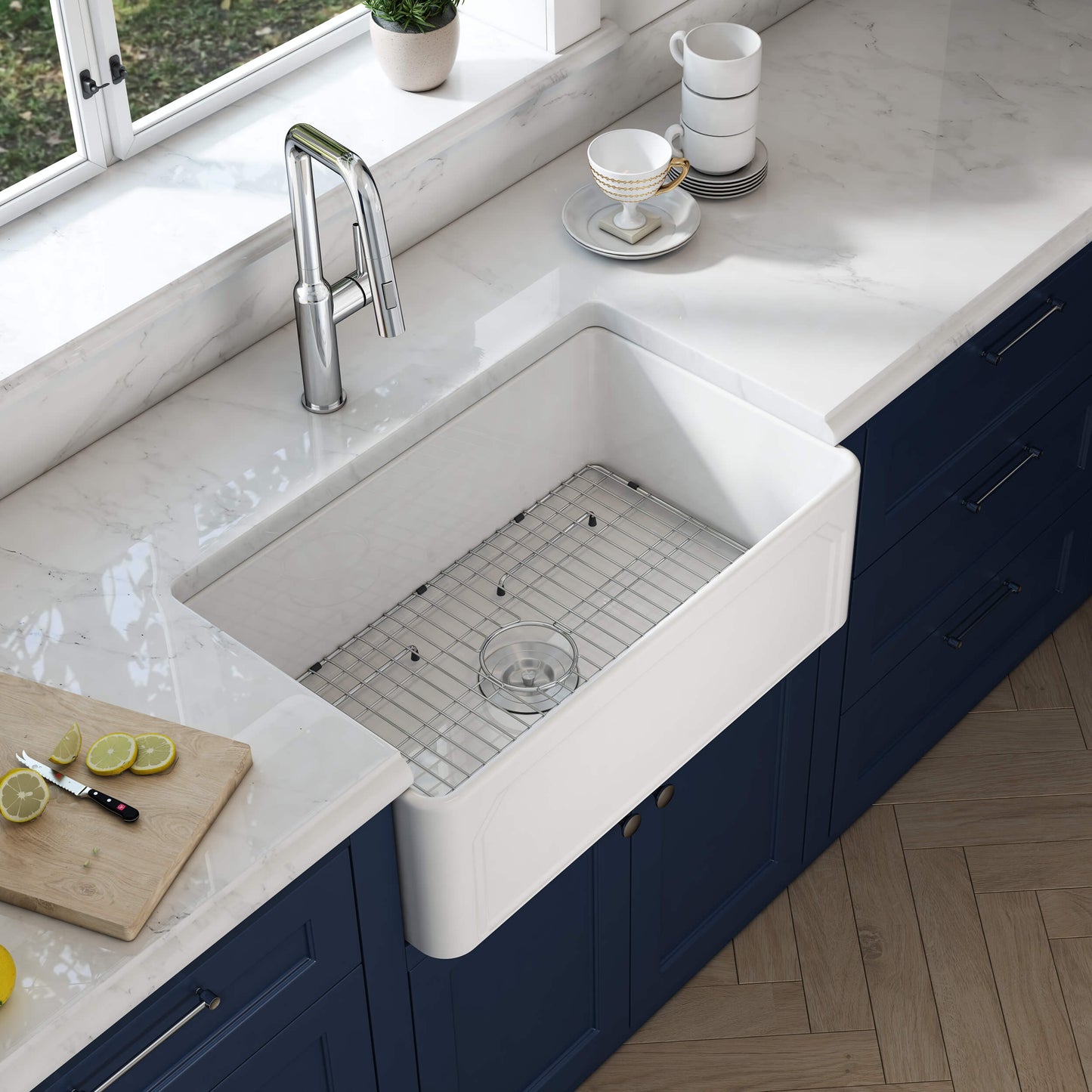 Arch 30" Reversible Fireclay Single Bowl Kitchen Farmhouse Sink