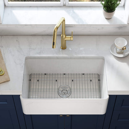Arch 30" Reversible Fireclay Single Bowl Kitchen Farmhouse Sink