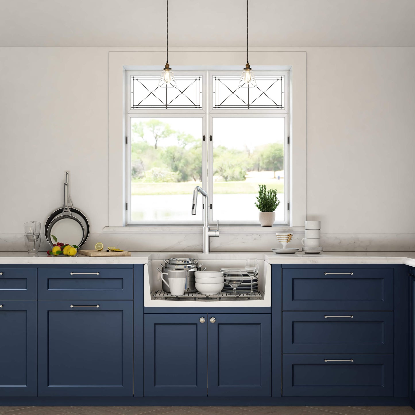 Arch 30" Reversible Fireclay Single Bowl Kitchen Farmhouse Sink