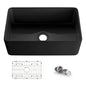 Nova 30" Matte Black Fireclay Single Bowl Kitchen Farmhouse Sink