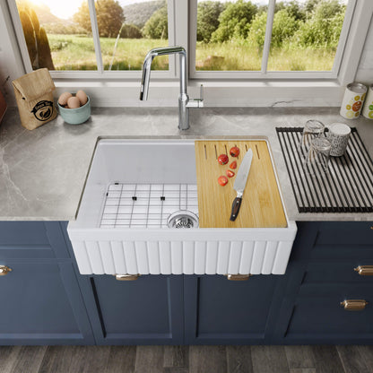 Pillar 30? Kitchen Farmhouse Fireclay Workstation Sink
