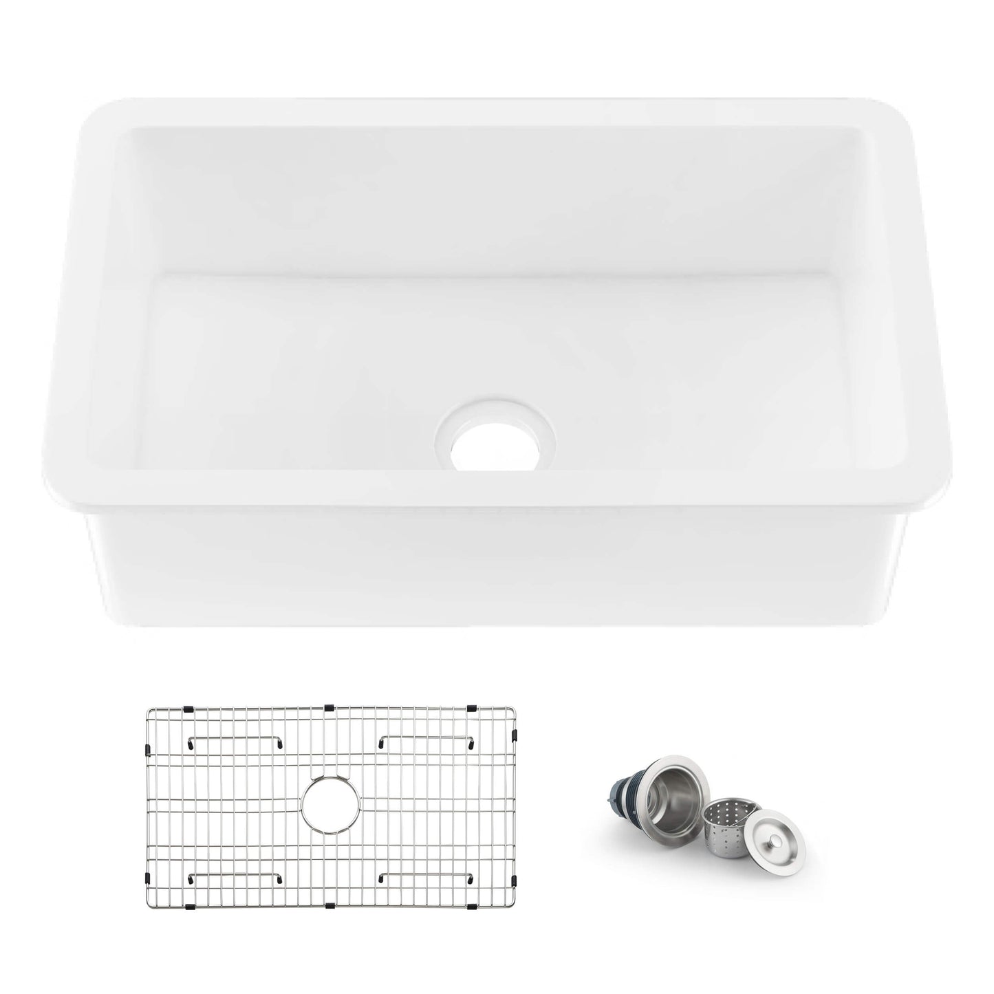 Nova 32" Single Bowl Undermount Fireclay Kitchen Sink