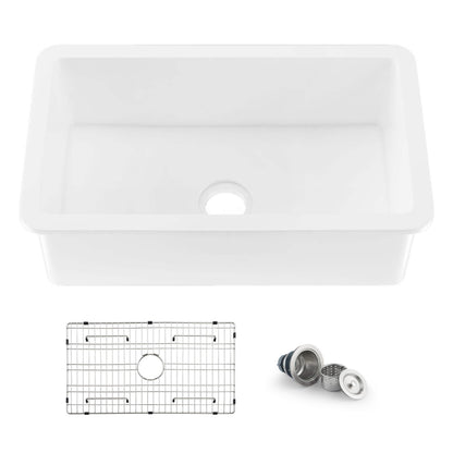 Nova 32" Single Bowl Undermount Fireclay Kitchen Sink