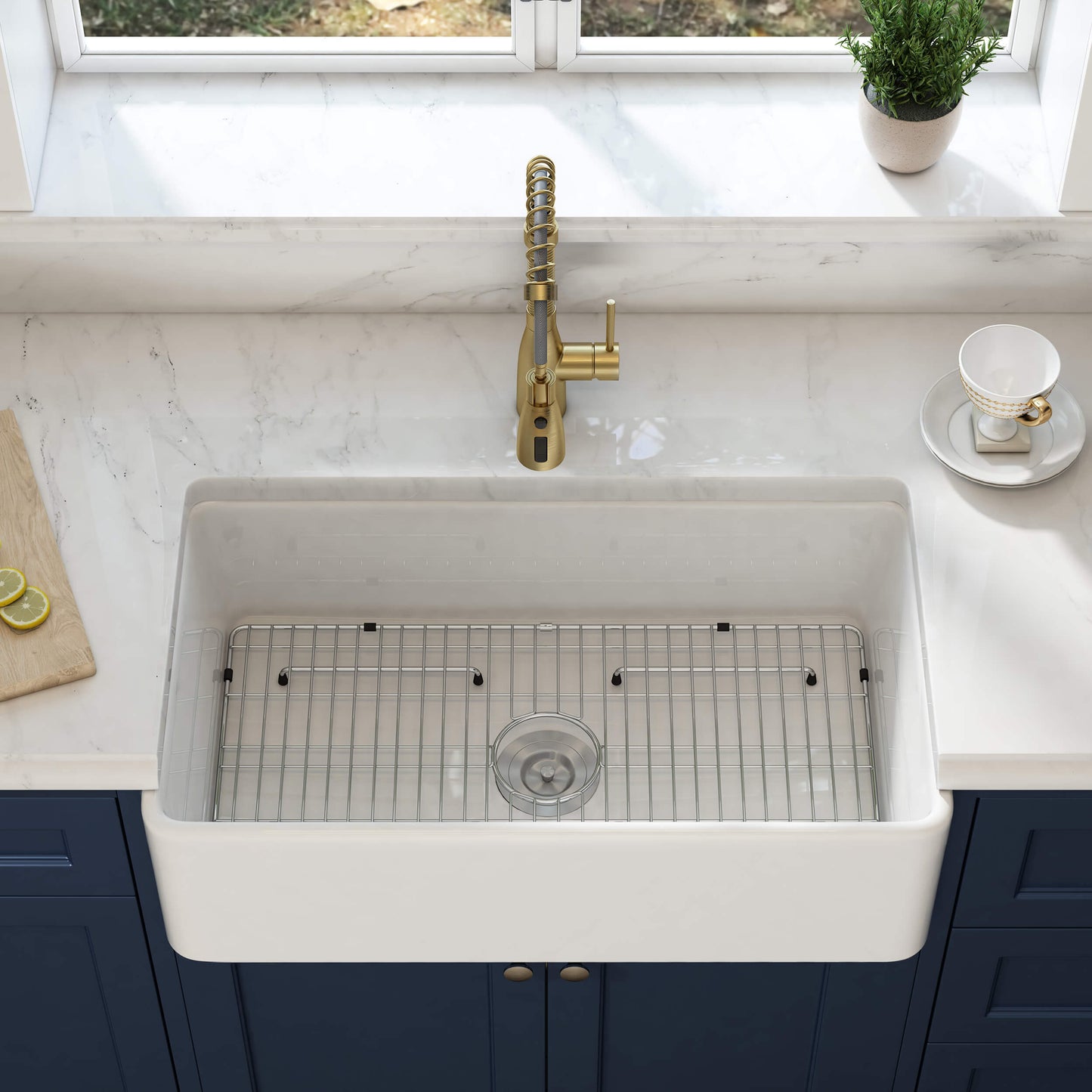 Nova 33" Fireclay Single Bowl Kitchen Farmhouse Sink