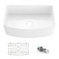 Nova 33" Curved Apron Front Fireclay Farmhouse Kitchen Sink