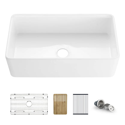 Nova 30" Farmhouse Fireclay Kitchen Workstation Sink