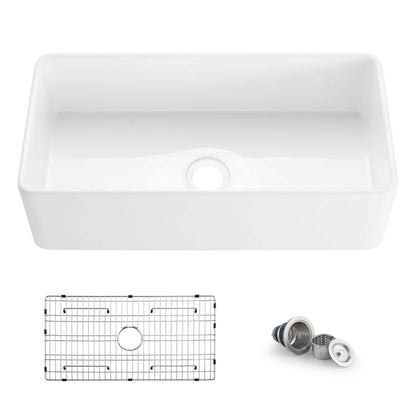 Nova 36" Fireclay Single Bowl Kitchen Farmhouse Sink
