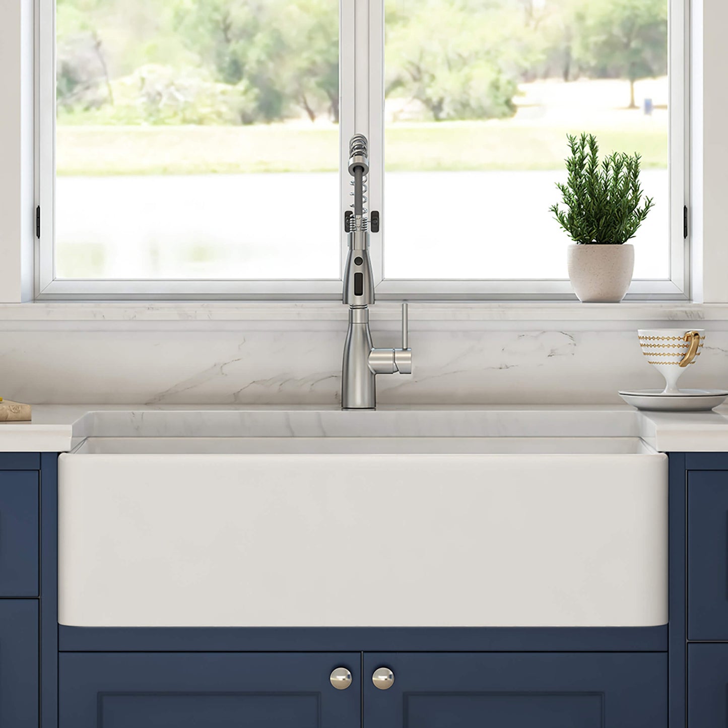 Nova 36" Fireclay Single Bowl Kitchen Farmhouse Sink