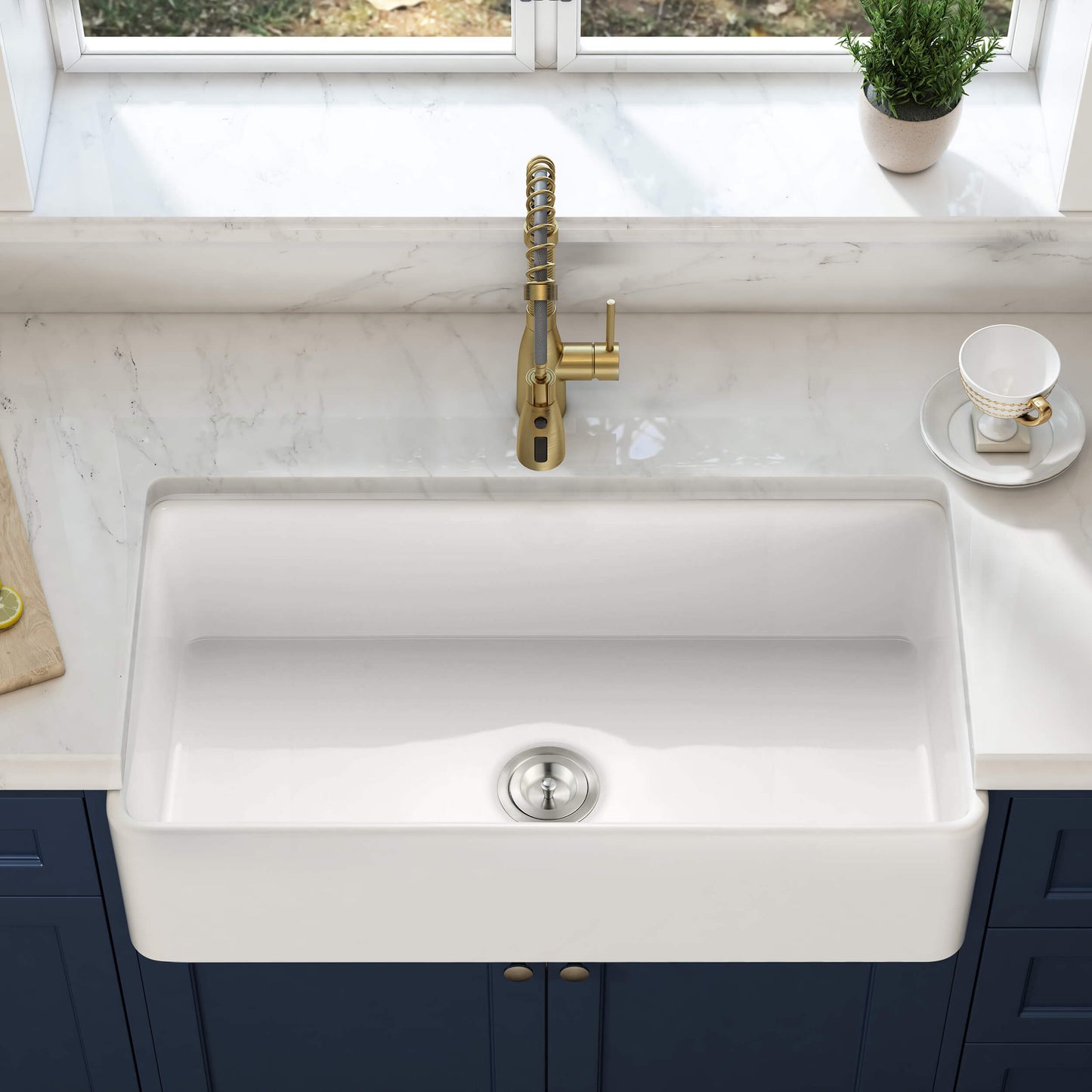 Nova 36" Fireclay Single Bowl Kitchen Farmhouse Sink