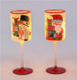Christmas Carousel Collection - 9" Glass Snowman &  Santa Pedestal Votive Holder - SET OF 2