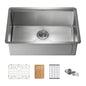 27" Handcrafted 316 Marine Grade Stainless Steel 16 Gauge Single Bowl Workstation Undermount Kitchen Sink