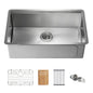 30" Handcrafted 316 Marine Grade Stainless Steel 16 Gauge Single Bowl Workstation Undermount Kitchen Sink