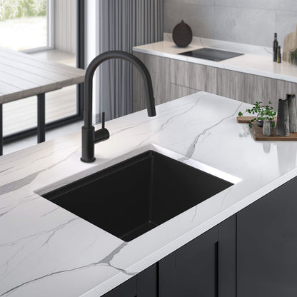 25" Undermount Workstation Single Bowl Quartz Kitchen Sink
