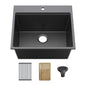 25" Top-Mount Workstation Single Bowl Quartz Kitchen Sink