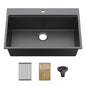 33" Top-Mount Workstation Single Bowl Quartz Kitchen Sink
