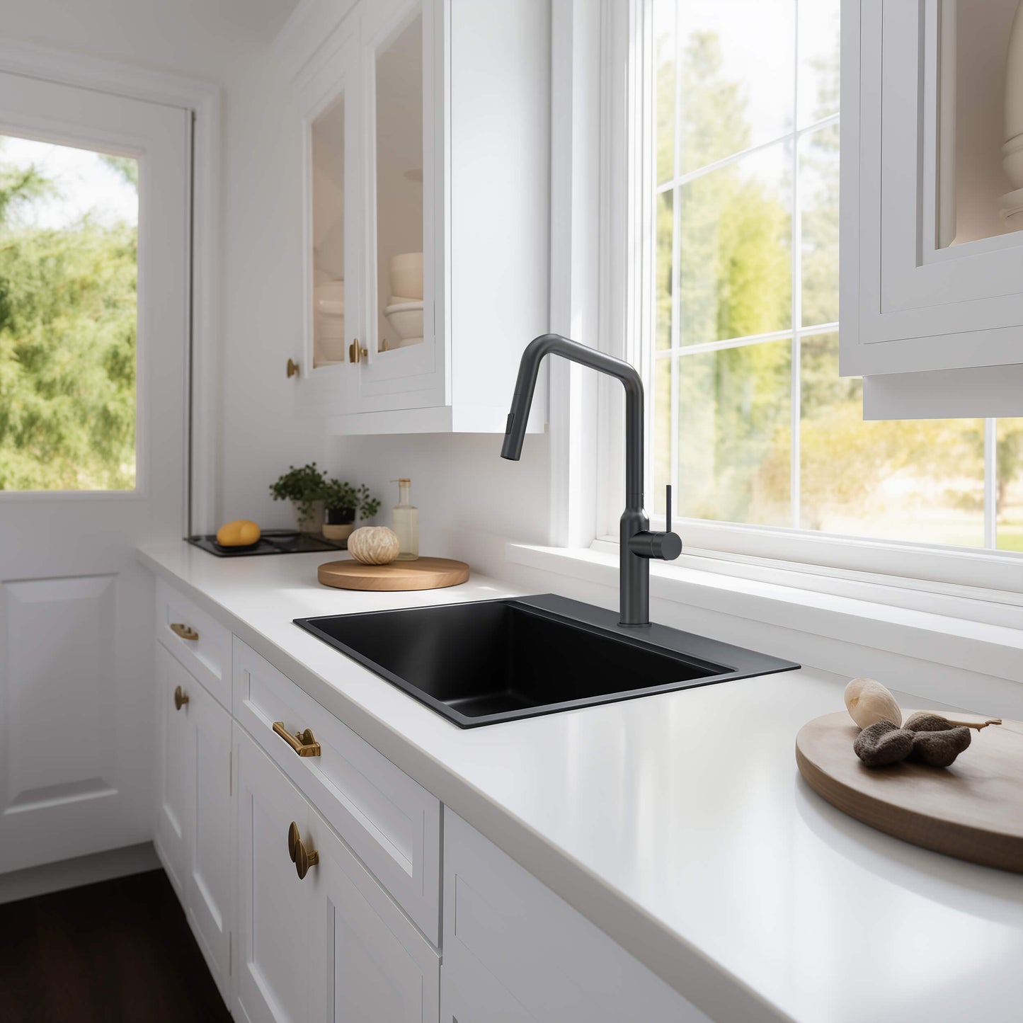 33" Top-Mount Workstation Single Bowl Quartz Kitchen Sink