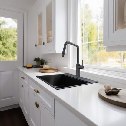 33" Top-Mount Workstation Single Bowl Quartz Kitchen Sink