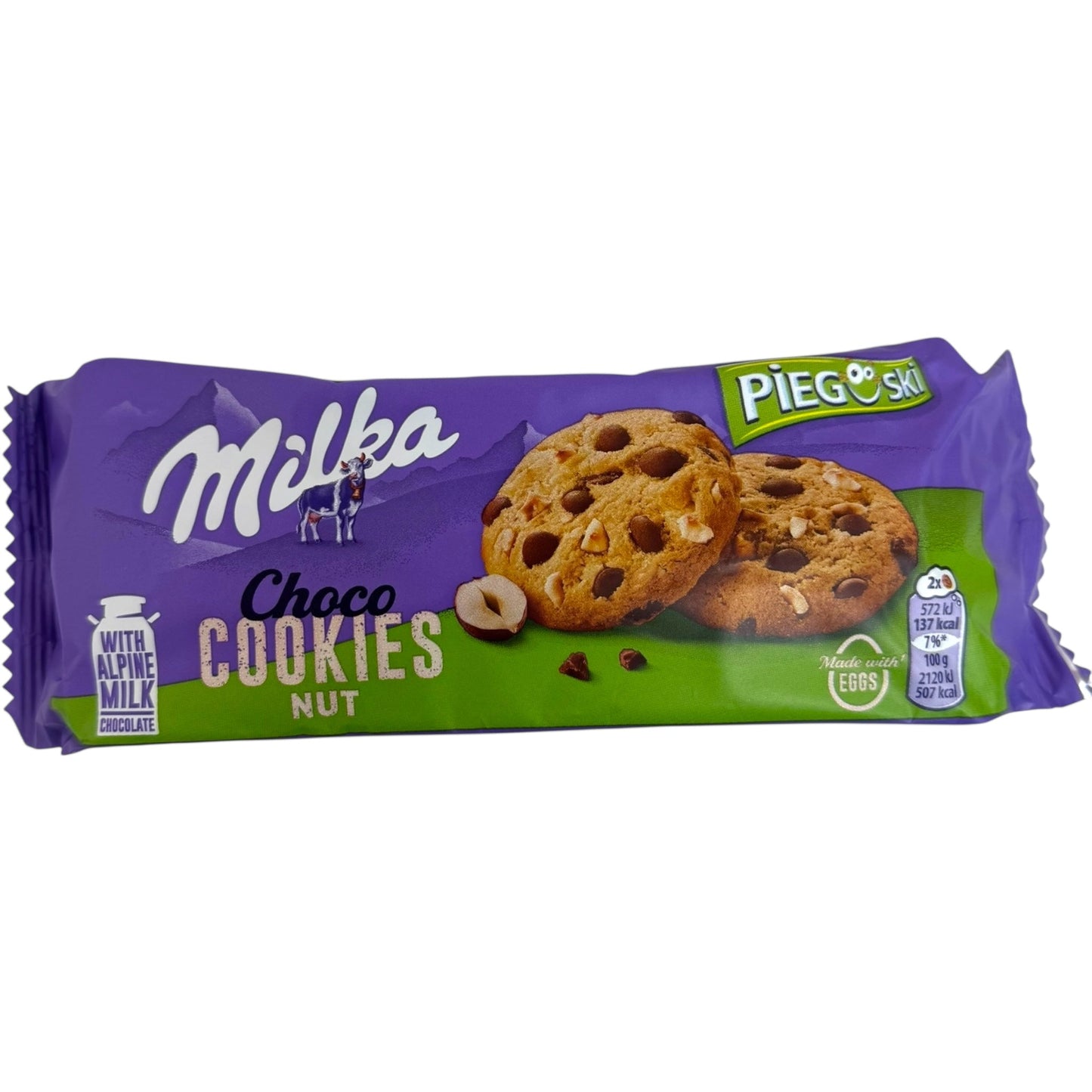 Milka Chocolate Nut Cookies 135g – Deliciously Crunchy Treats with Nuts