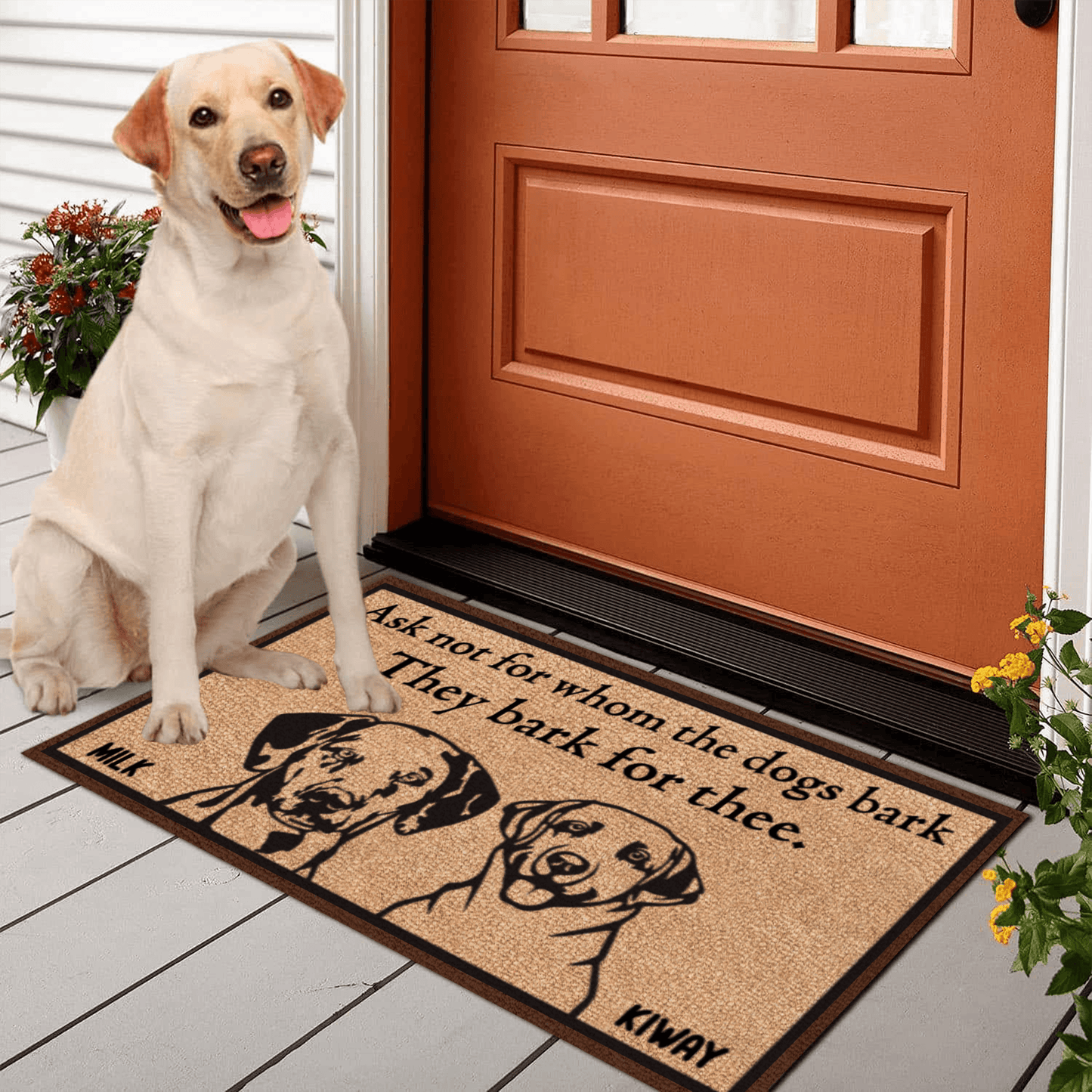 Personalized Dog Doormat - Ask Not Whom The Dog Barks Fore - Personalized Gift for Dog Lover, Owner, Dog Dad, Dog Mom