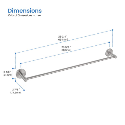 Halo 24 inch Bathroom Towel Bar
