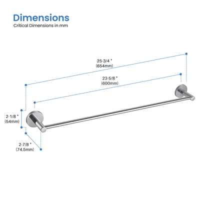 Halo 24 inch Bathroom Towel Bar