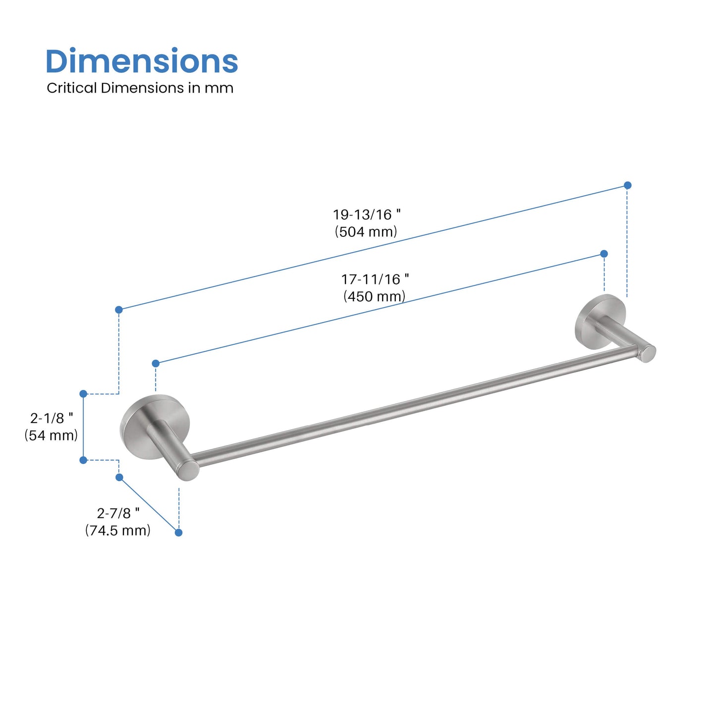 Halo Bathroom 18" Towel Bar