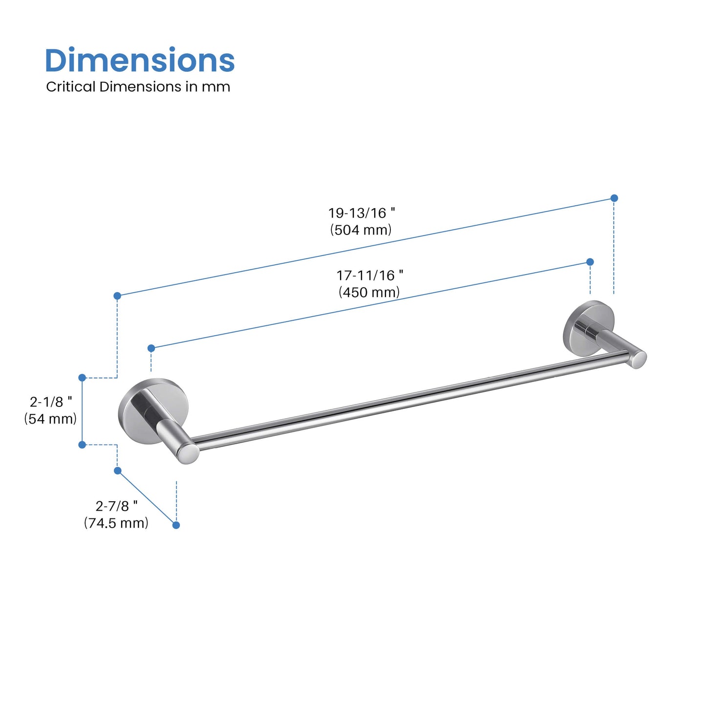 Halo Bathroom 18" Towel Bar