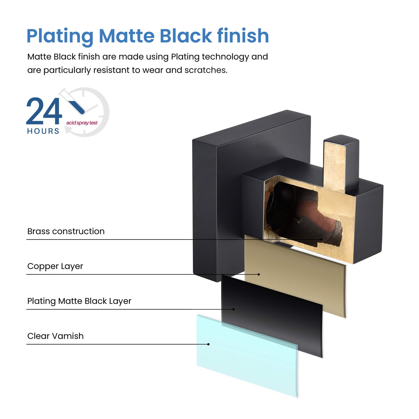 Quadra Bathroom Towel & Robe Hook