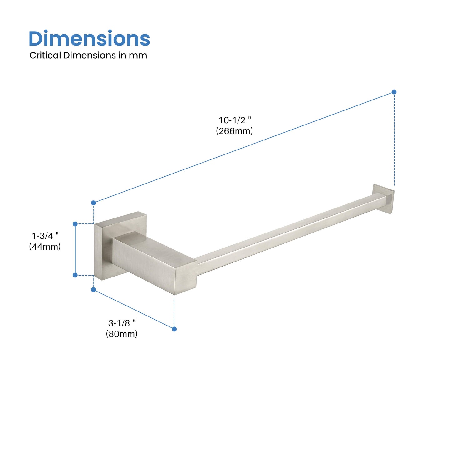 Quadra 10 inch Bathroom Towel Bar