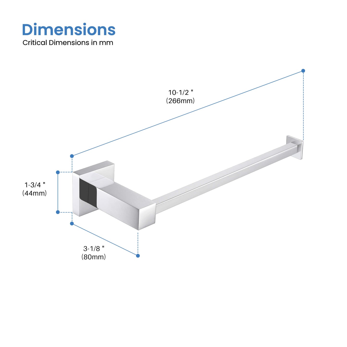 Quadra 10 inch Bathroom Towel Bar