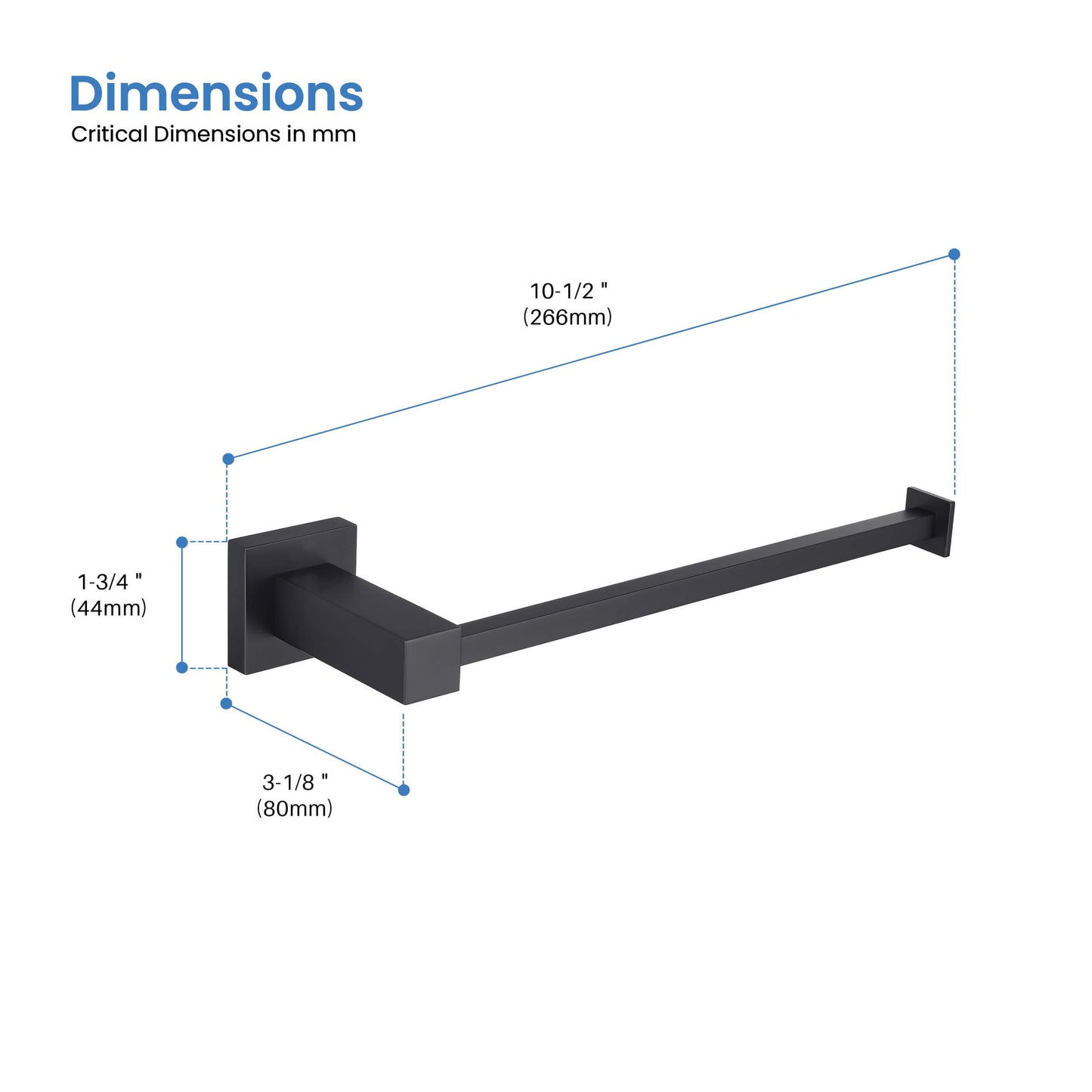 Quadra 10 inch Bathroom Towel Bar