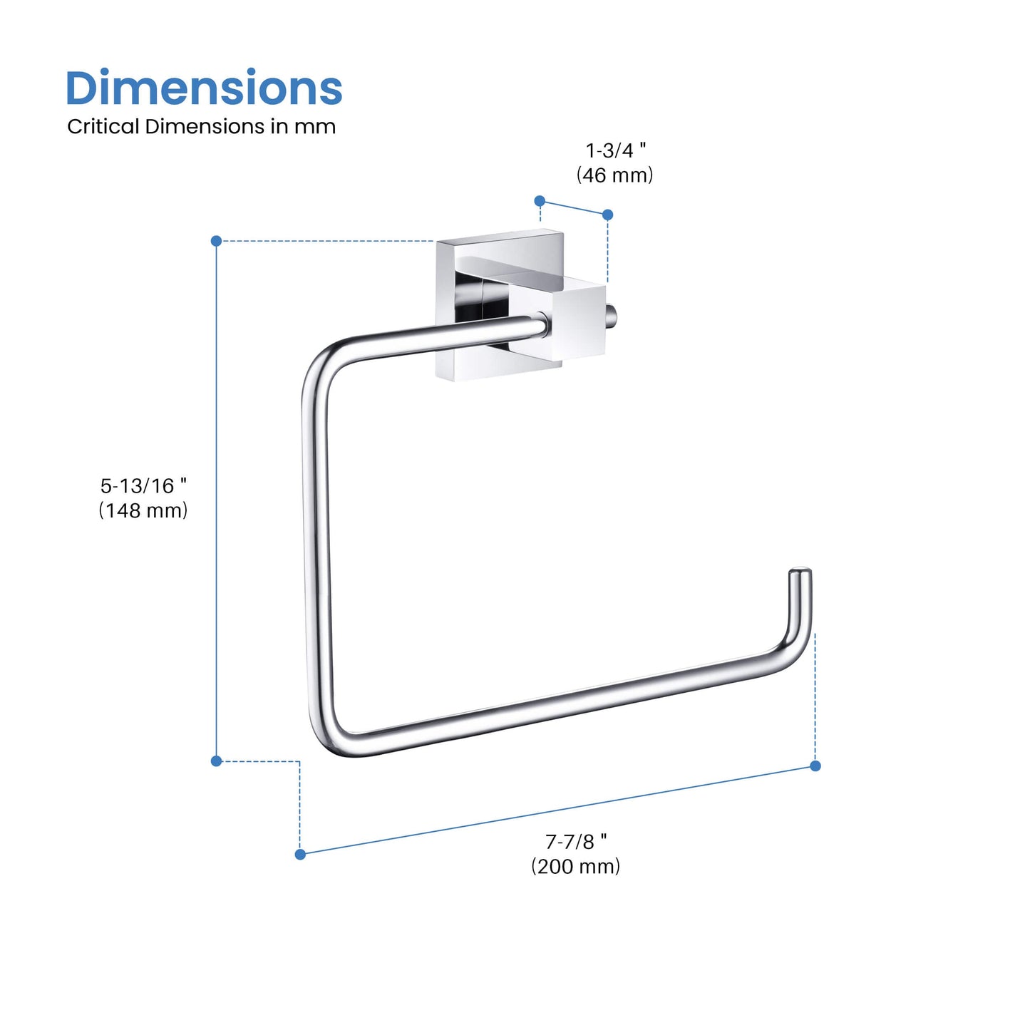 Quadra Bathroom Towel Ring