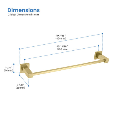 Quadra Bathroom 18" Towel Bar
