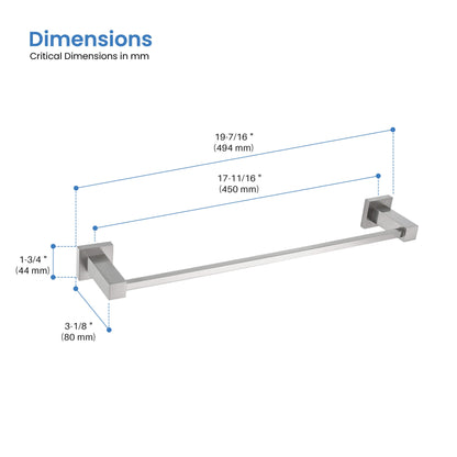 Quadra Bathroom 18" Towel Bar