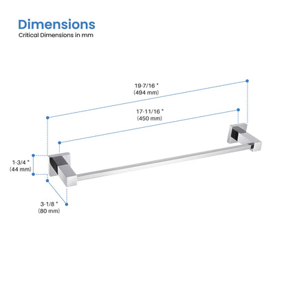 Quadra Bathroom 18" Towel Bar