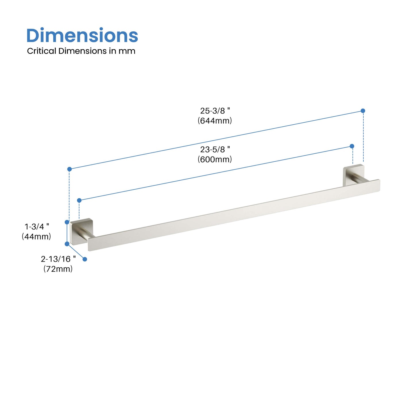 Fusion 24 inch Bathroom Towel Bar