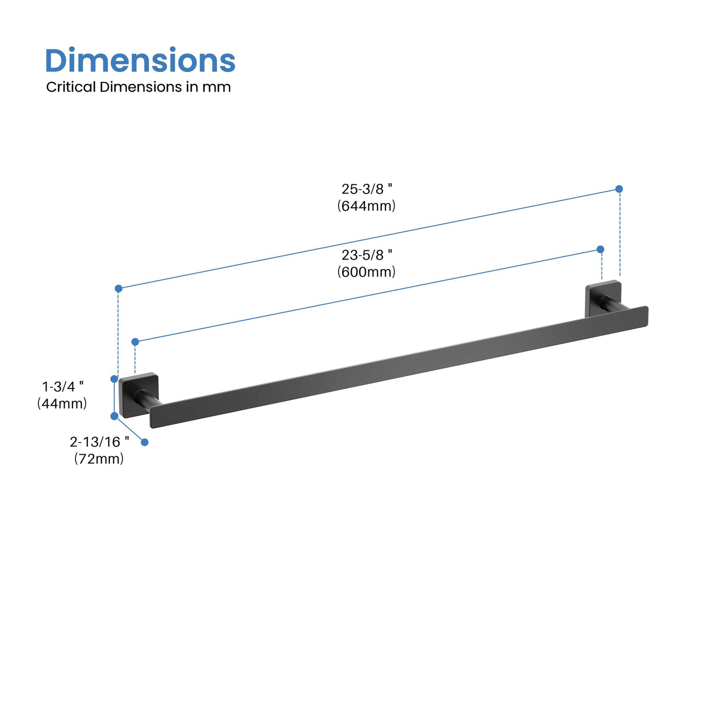 Fusion 24 inch Bathroom Towel Bar