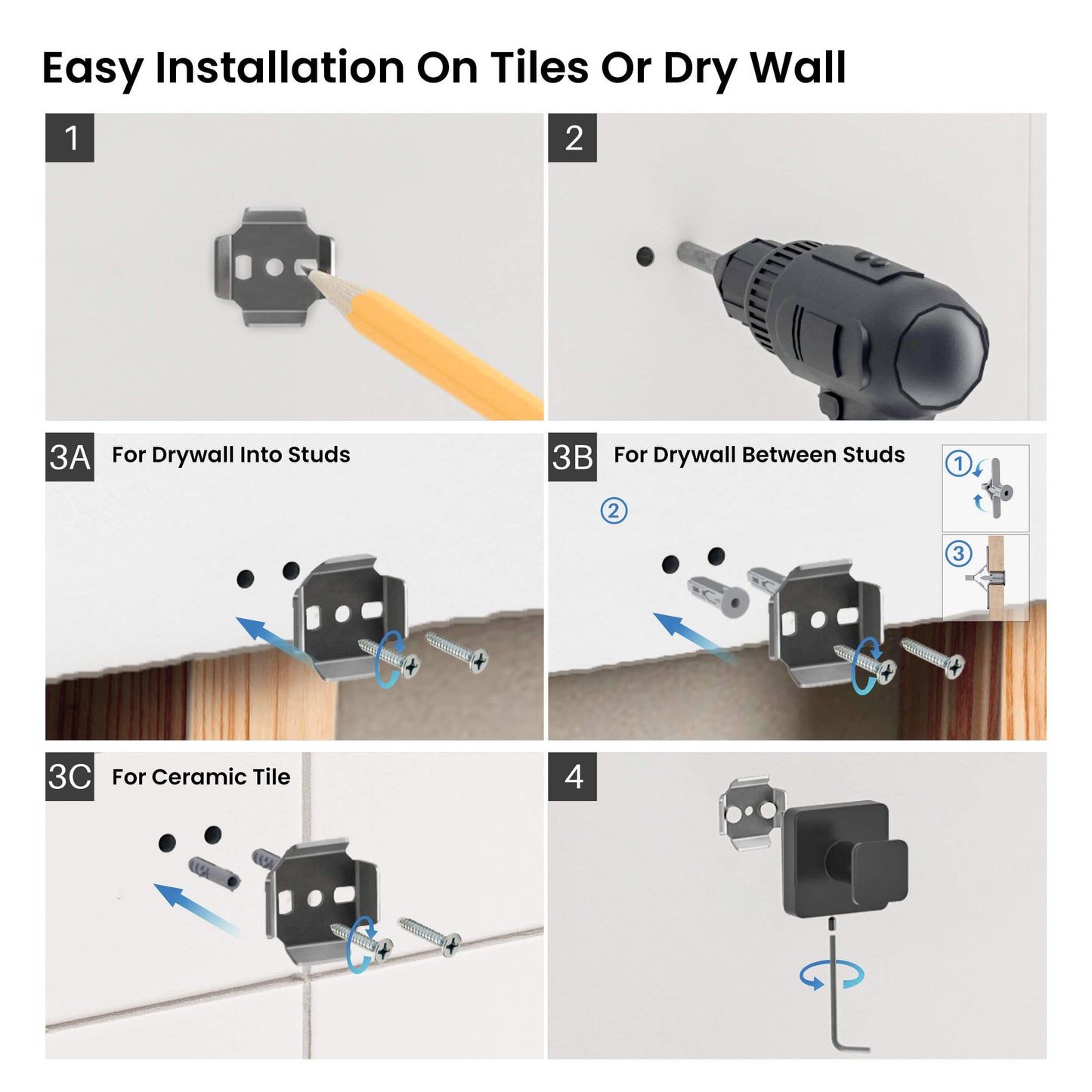 Fusion Bathroom Towel & Robe Hook 3 Count
