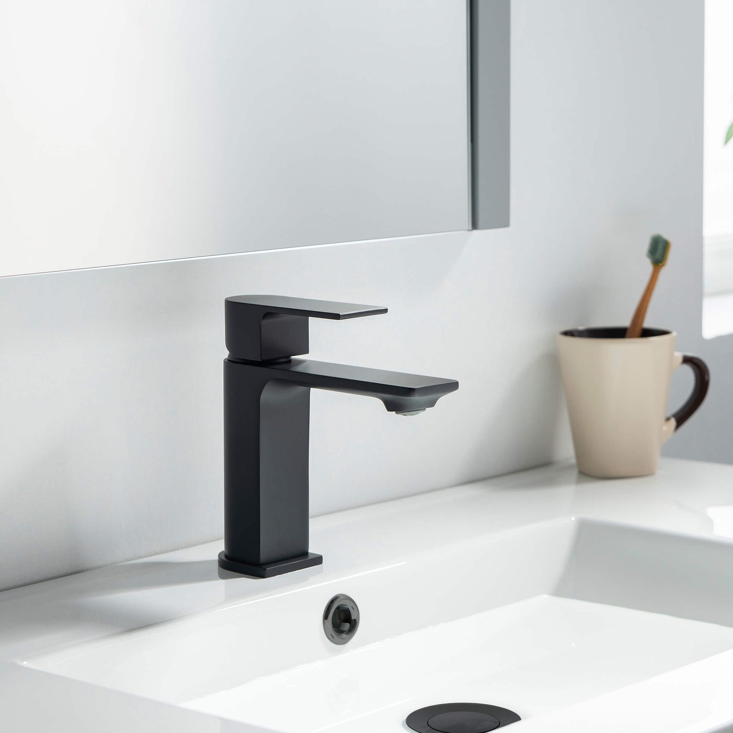 Aurora Single Handle Bathroom Vanity Sink Faucet with Pop Up Drain
