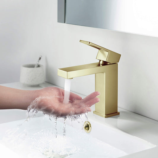 Quadra Single Handle Bathroom Vanity Sink Faucet with Pop Up Drain