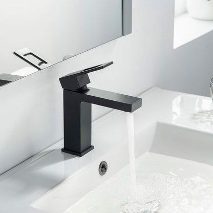 Quadra Single Handle Bathroom Vanity Sink Faucet with Pop Up Drain
