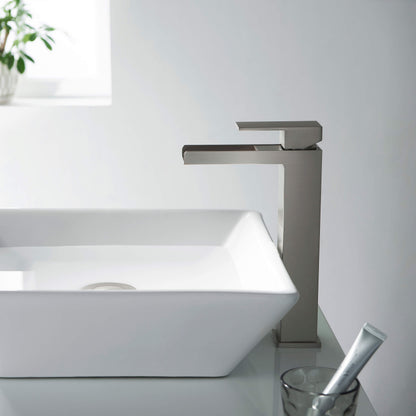 Quadra Waterfall Single Handle Bathroom Vessel Sink Faucet with Pop Up Drain