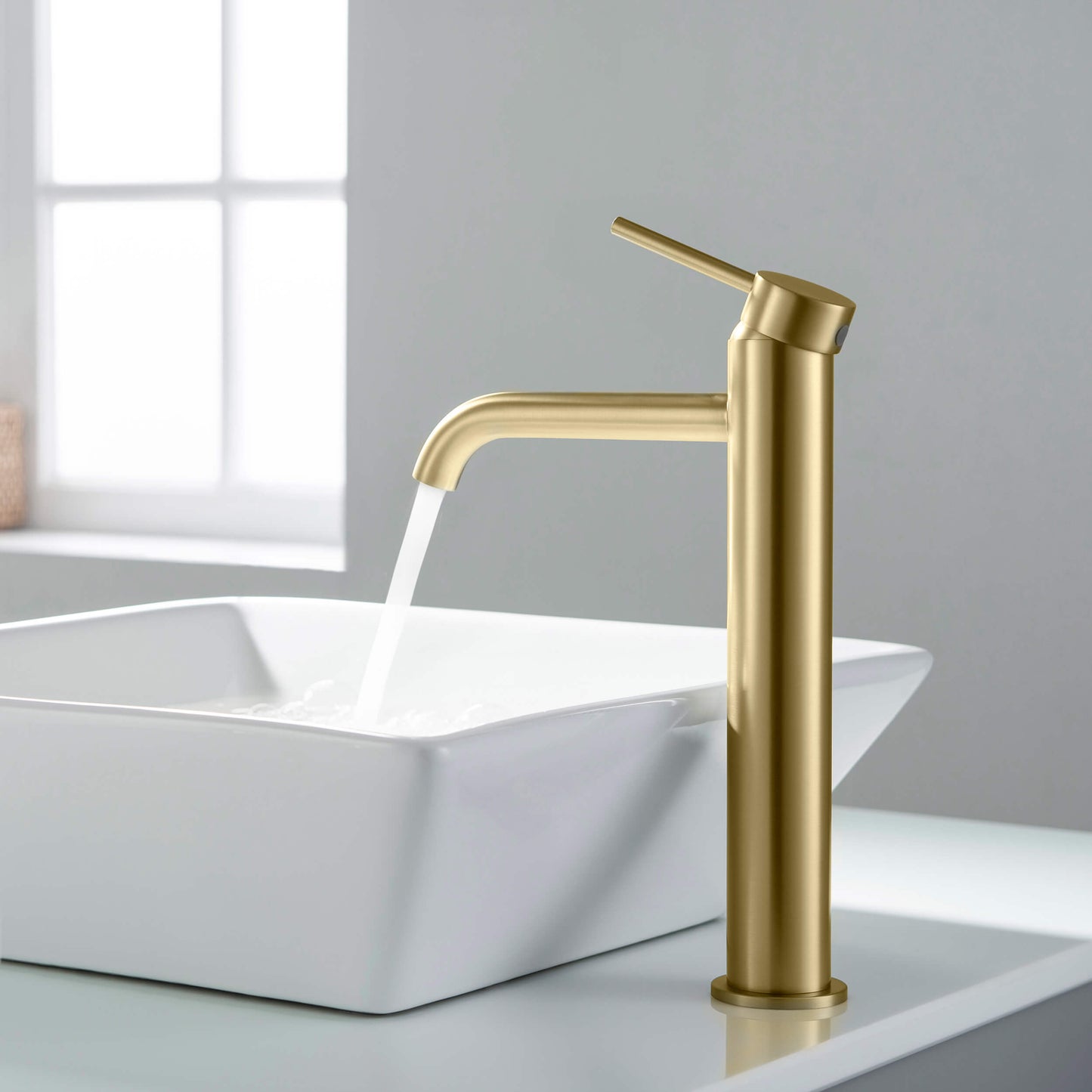 Halo Single Handle Bathroom Vessel Sink Faucet with Pop Up Drain