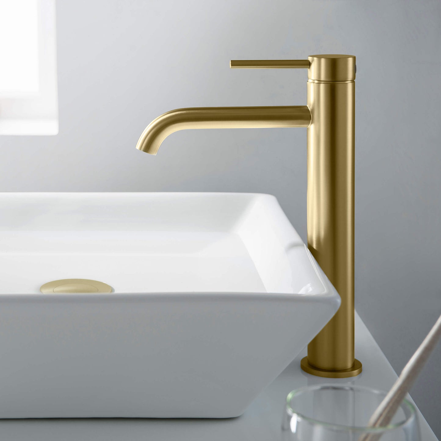 Halo Single Handle Bathroom Vessel Sink Faucet with Pop Up Drain