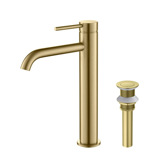 Halo Single Handle Bathroom Vessel Sink Faucet with Pop Up Drain